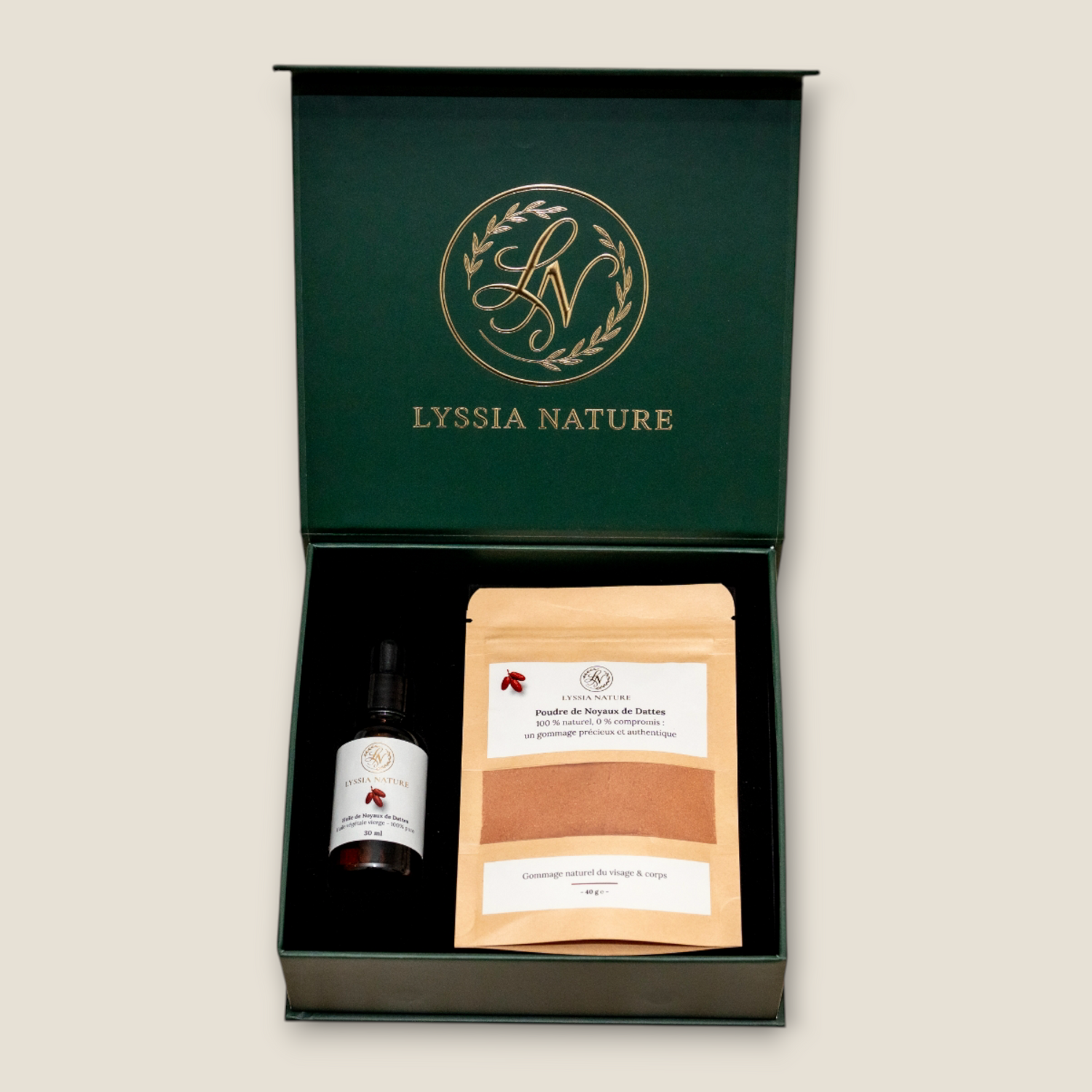 Coffret Nutrition – Huile & Gommage aux Noyaux de Dattes (30 ml)