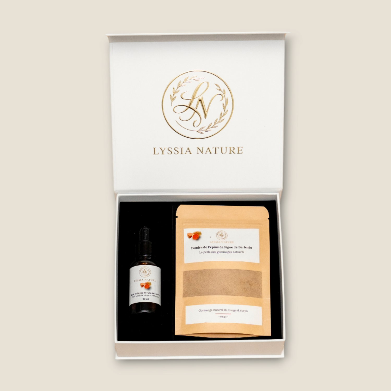 Coffret Éclat – Huile et Gommage aux Pépins de Figue de Barbarie (30 ml)