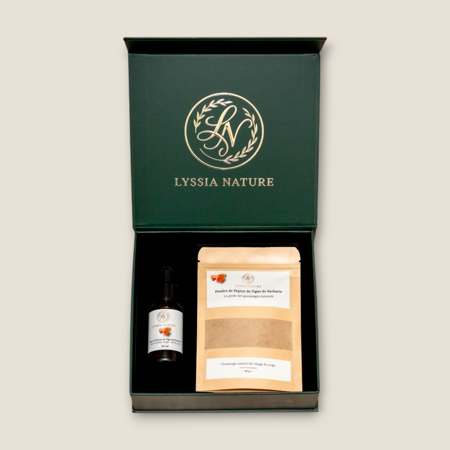 Coffret Éclat – Huile et Gommage aux Pépins de Figue de Barbarie (30 ml)