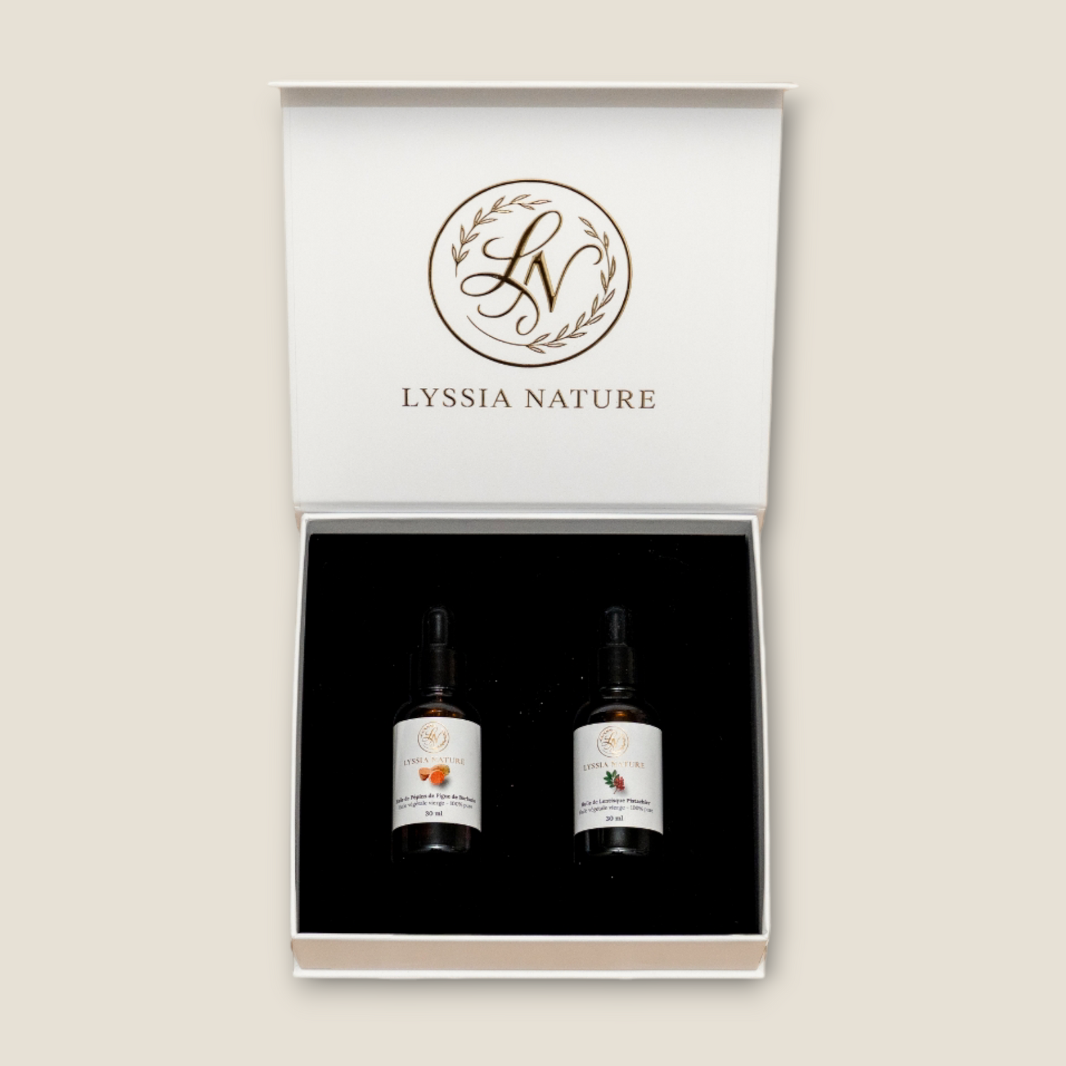Coffret Duo d’Huiles Précieuses – Pepins de Figue de Barbarie & Lentisque Pistachier (2 x 30 ml)