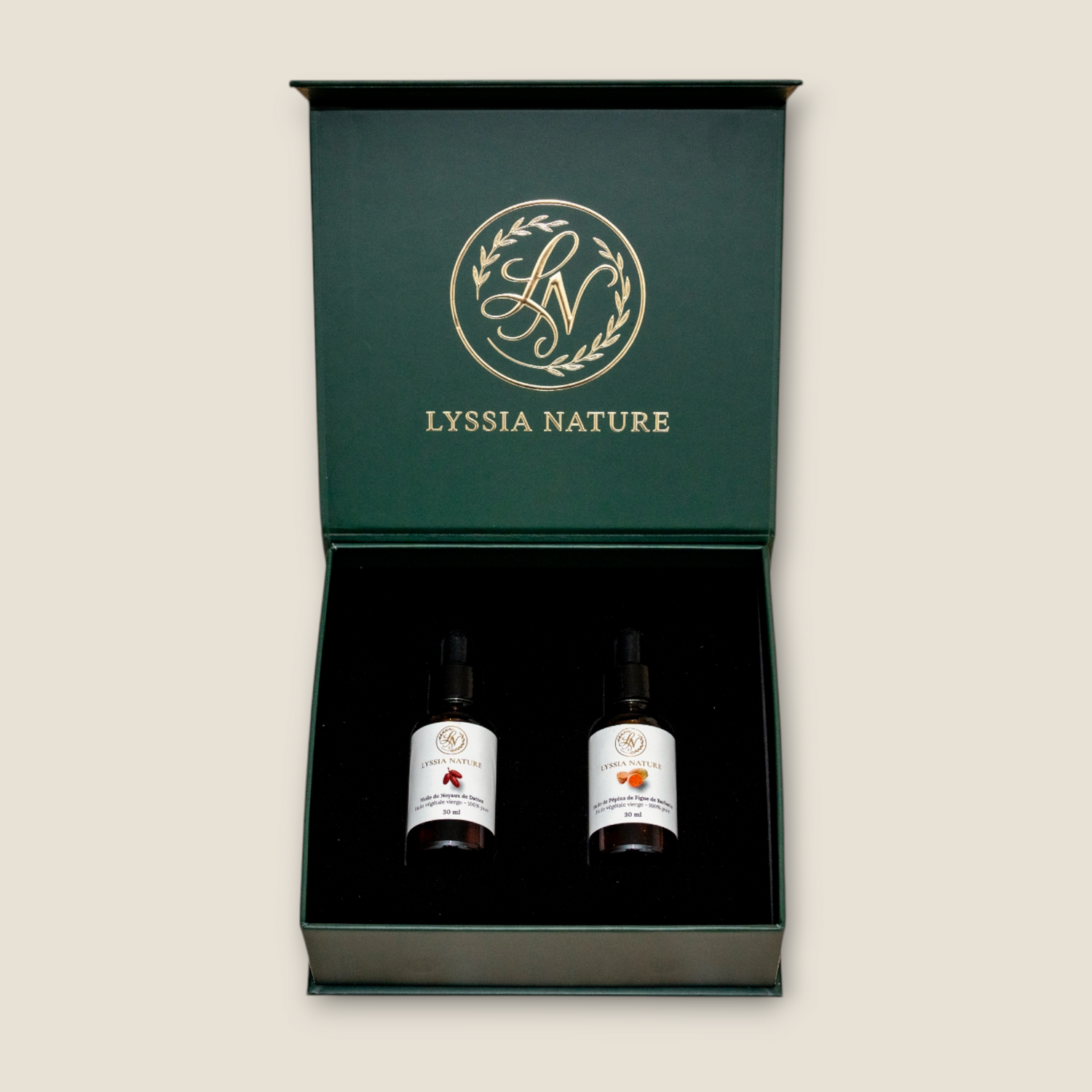 Coffret Duo d’Huiles Précieuses – Pepins de Figue de Barbarie & Noyaux de Dattes (2 x 30 ml)